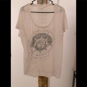 Maurices xl white rhinestone embellished shirt